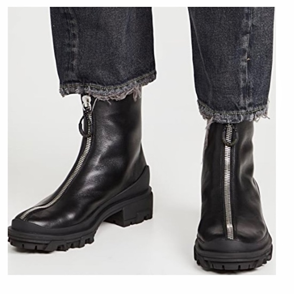 NEW Rag & Bone Shiloh Sport Zip Leather Ankle Boot Black Bootie NWOB EU 37.5 US7